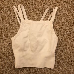 ZELLA white athletic longline sports bra/tank top